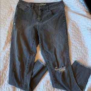 black skinny jeans. super stretch